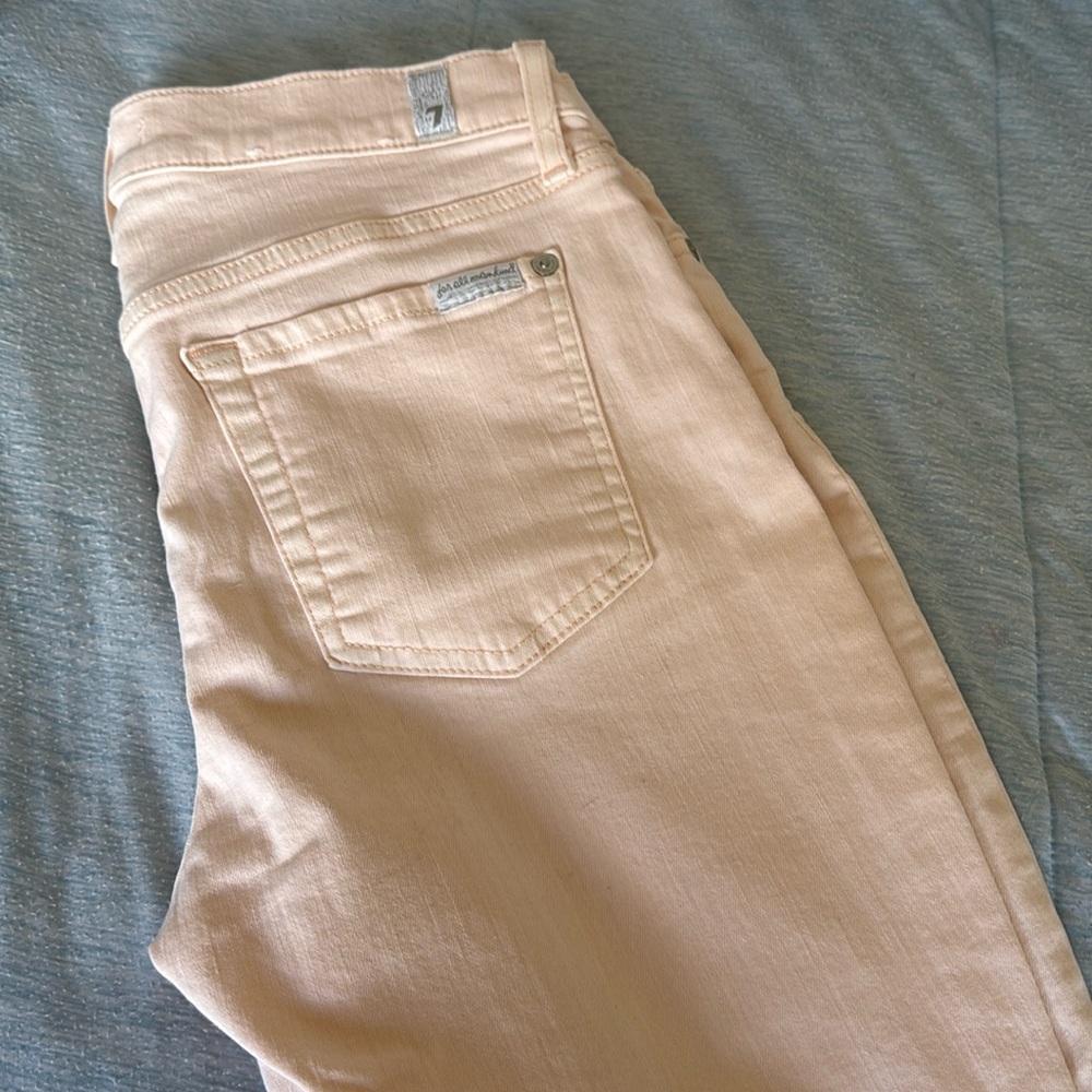 Free People Pink Skinny Jeans with Distressed Hem